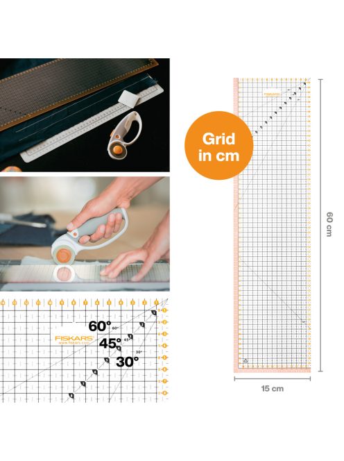 Fiskars Patchwork vonalzó 16 x 61 cm