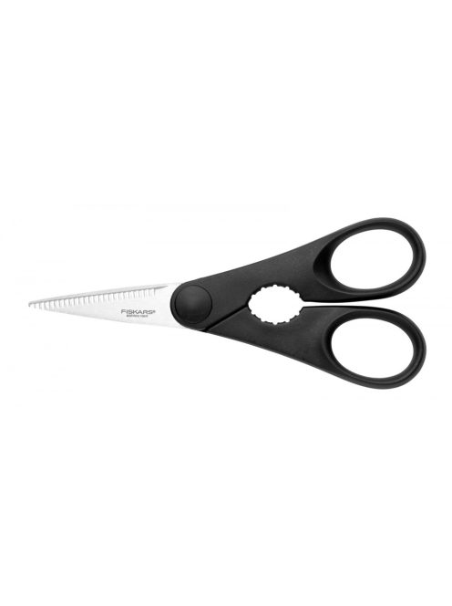 Fiskars Essential Konyhai olló, üvegnyitóval, 20 cm (1023820)